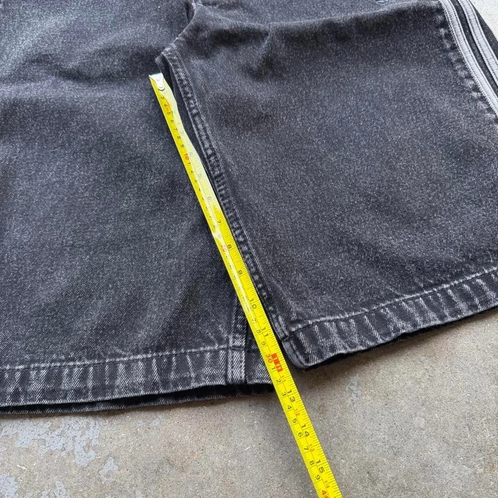 Adidas black denim firebird shorts size 34 NWTs